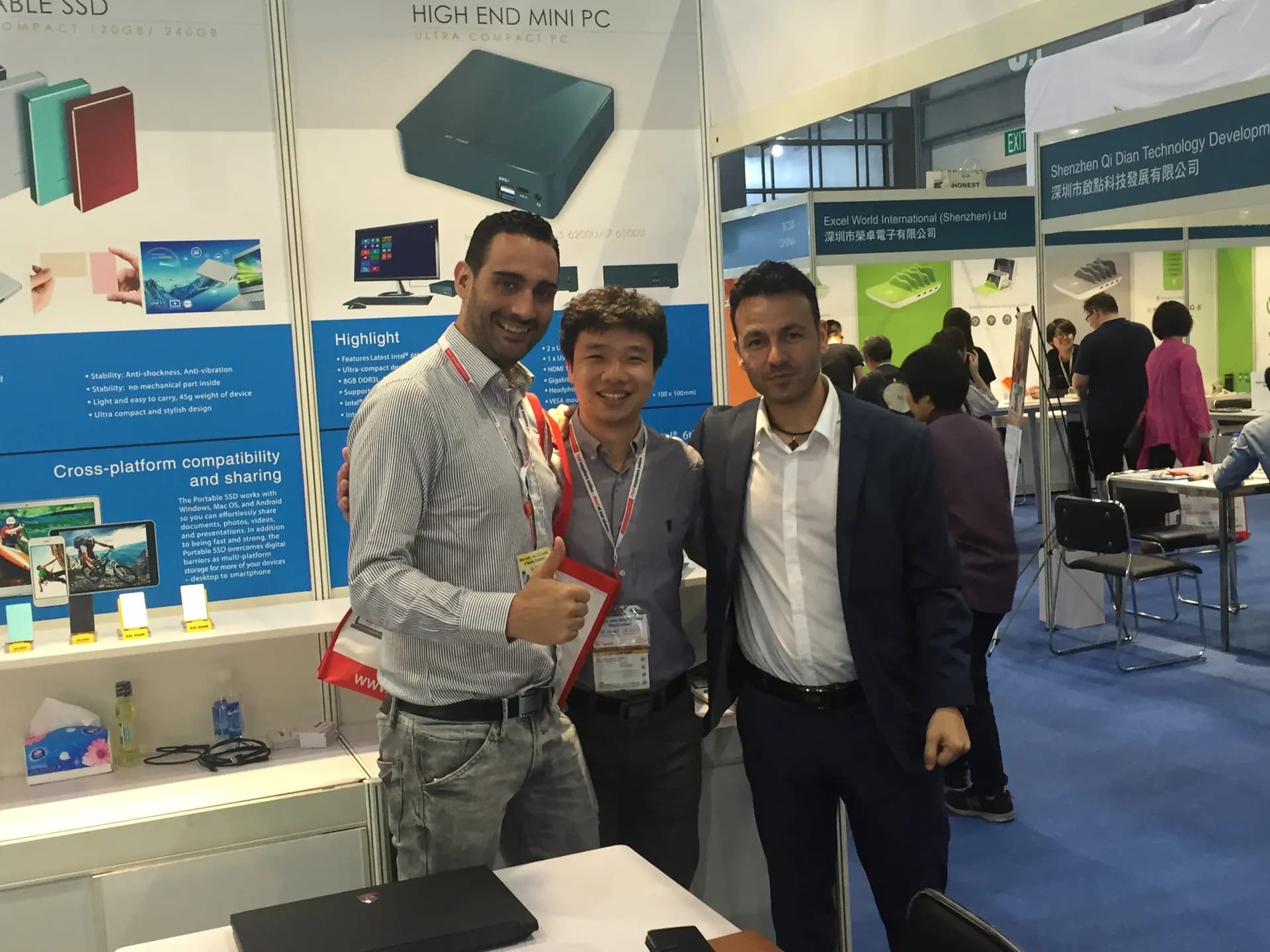 Customer photo at electronics exhibition